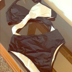 One piece cut out swim suit